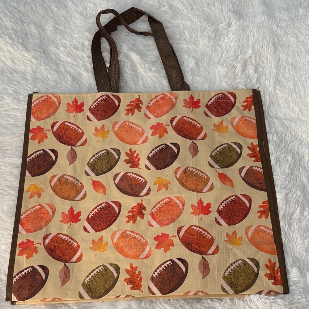 Reusable Shopping Bag TJMaxx Football Print Tote Bag NWT